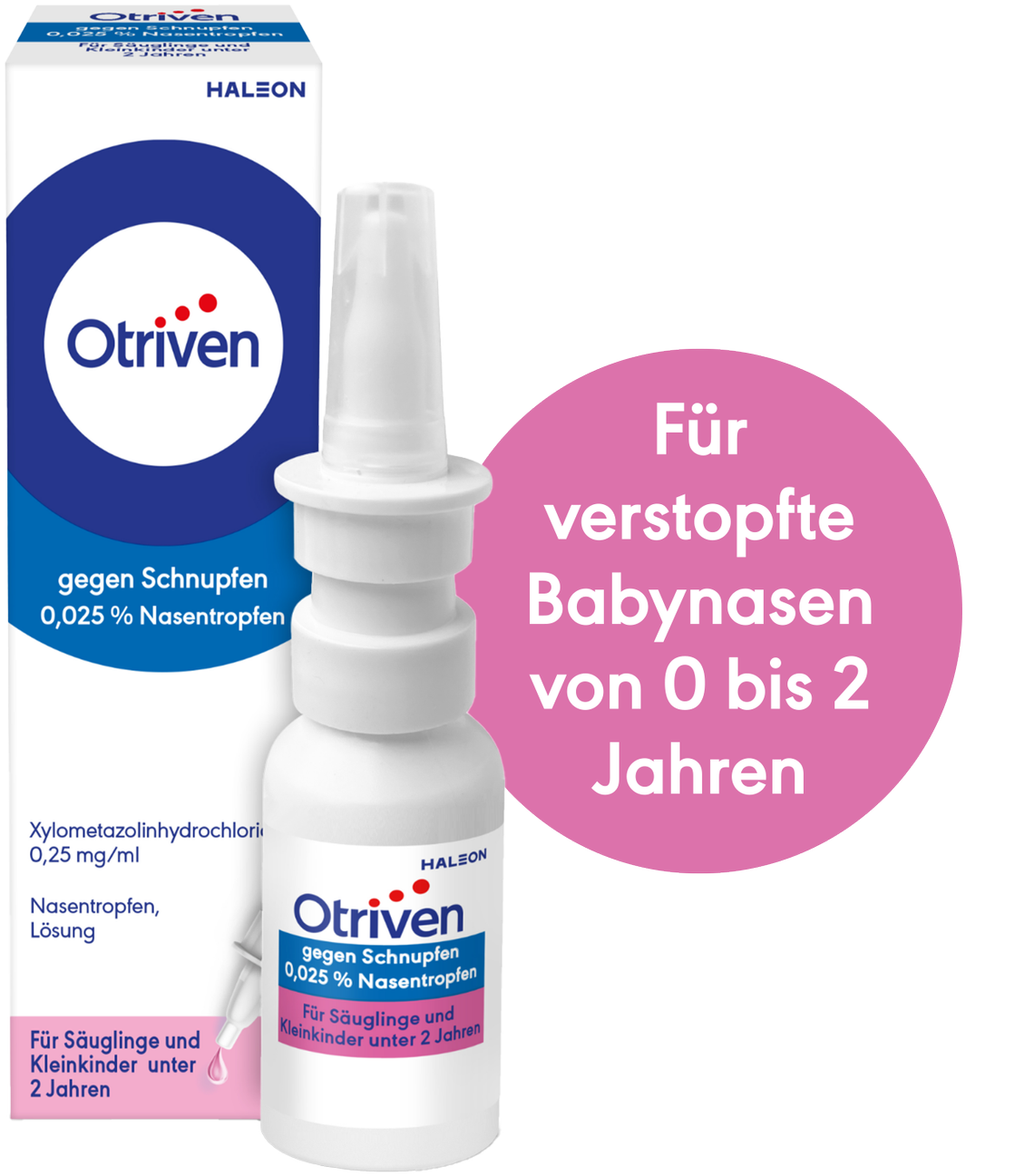 Otriven gegen Schnupfen 0,025 % Nasentropfen:<br/> Für verstopfte Babynasen von 0 bis 2 Jahren